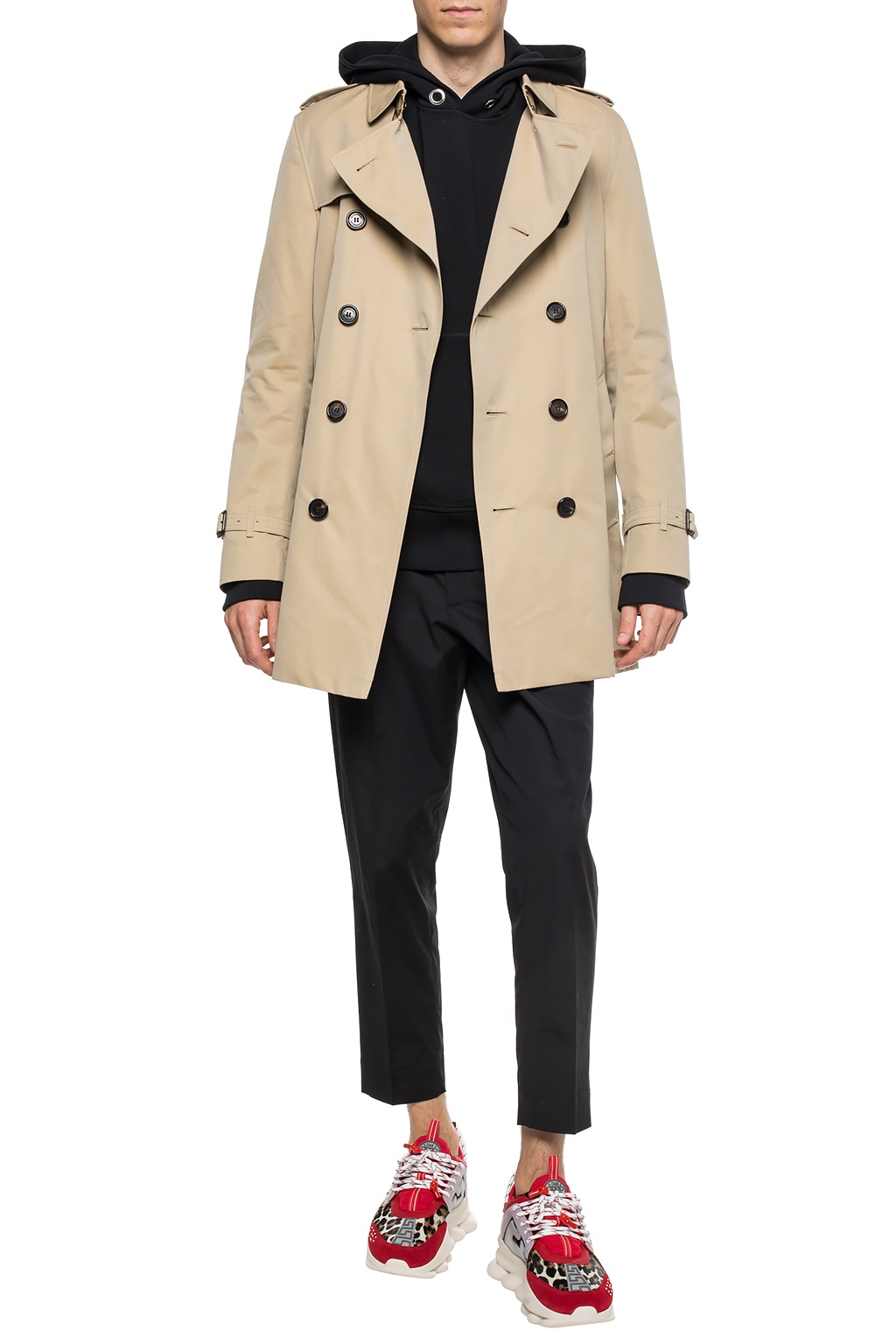 Burberry Double-Breasted 'Kensington' Trench Coat